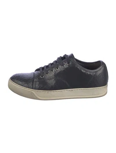 Pre-owned Lanvin Leather Sneakers In Blue