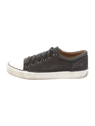 Pre-owned Lanvin Leather Sneakers In Blue