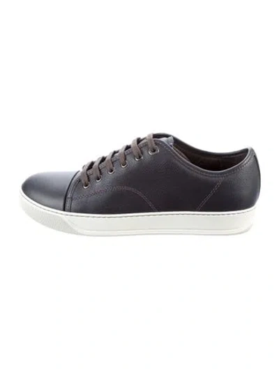 Pre-owned Lanvin Leather Sneakers In Blue