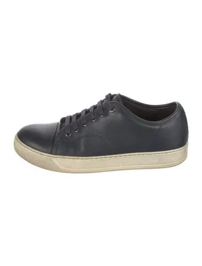 Pre-owned Lanvin Leather Sneakers In Blue