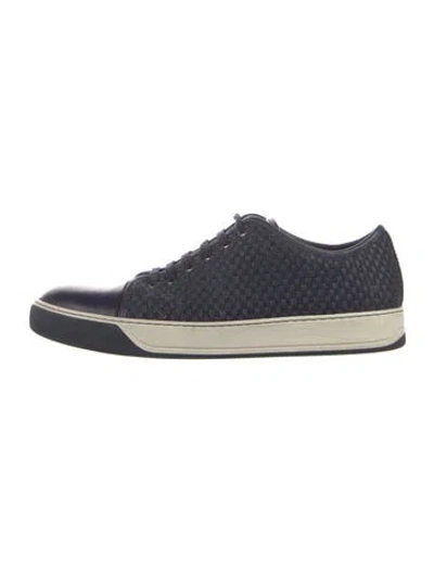 Pre-owned Lanvin Leather Sneakers In Blue