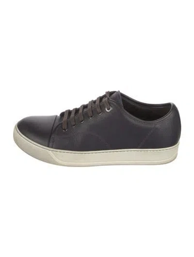 Pre-owned Lanvin Leather Sneakers In Blue