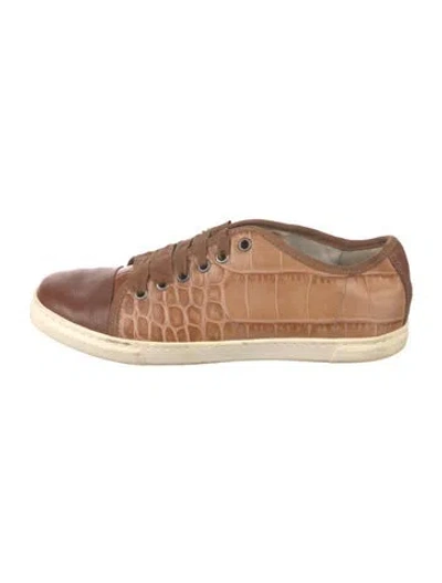 Pre-owned Lanvin Leather Sneakers In Brown