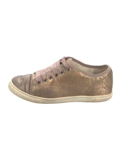 Pre-owned Lanvin Leather Sneakers In Brown