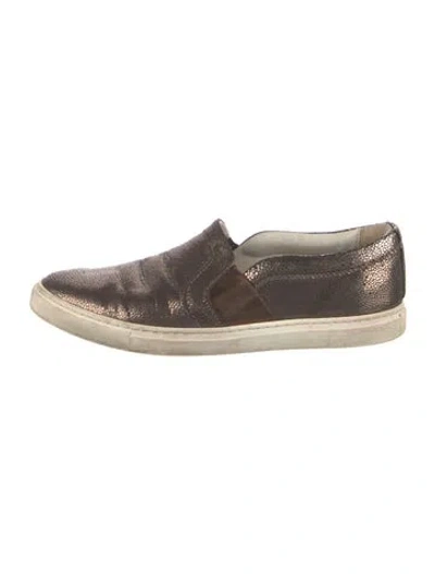 Pre-owned Lanvin Leather Sneakers In Brown