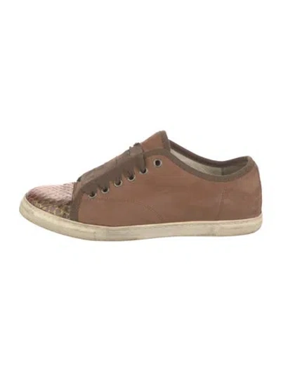 Pre-owned Lanvin Leather Sneakers In Brown