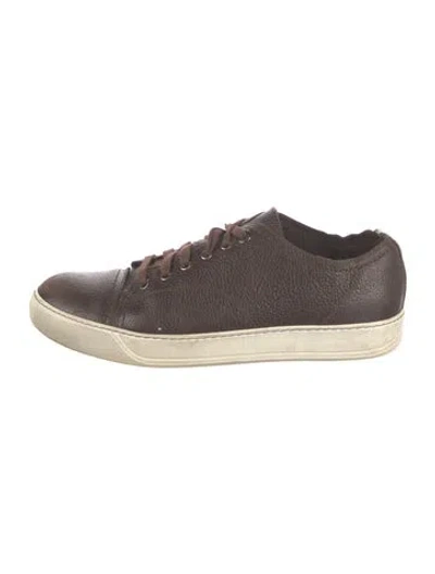Pre-owned Lanvin Leather Sneakers In Brown