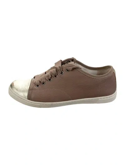 Pre-owned Lanvin Leather Sneakers In Brown