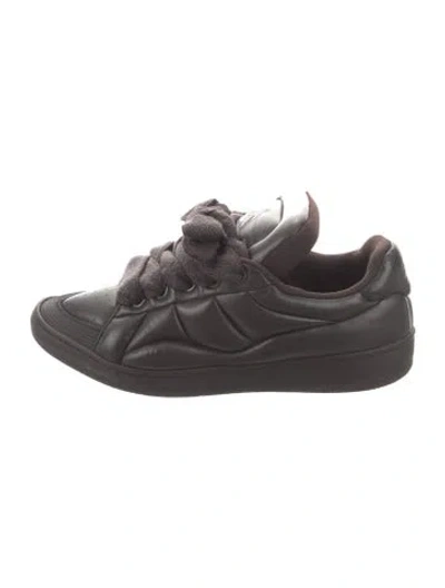 Pre-owned Lanvin Leather Sneakers In Brown