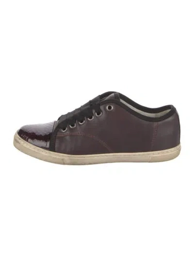 Pre-owned Lanvin Leather Sneakers In Burgundy