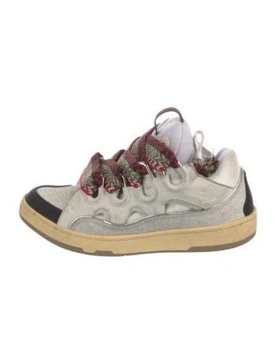 Pre-owned Lanvin Leather Sneakers In Gray