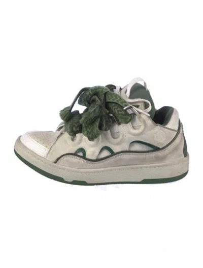 Pre-owned Lanvin Leather Sneakers In Gray