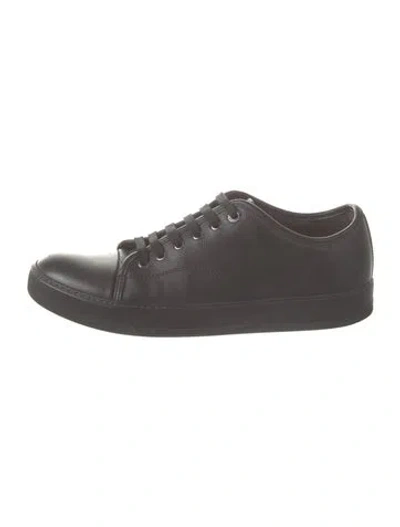Pre-owned Lanvin Leather Sneakers In Grey