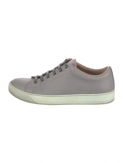 Pre-owned Lanvin Leather Sneakers In Grey
