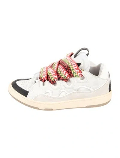 Pre-owned Lanvin Leather Sneakers In Neutral
