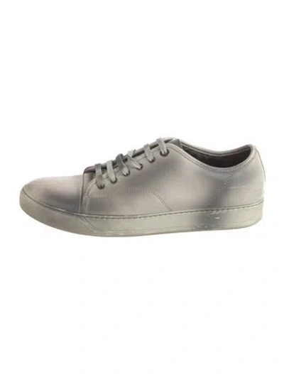 Pre-owned Lanvin Leather Sneakers In Neutral