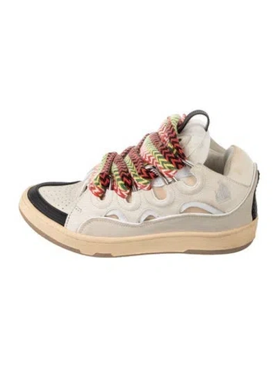 Pre-owned Lanvin Leather Sneakers In Neutrals
