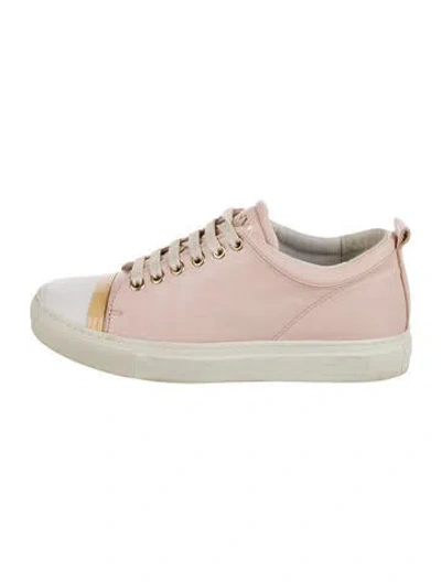 Pre-owned Lanvin Leather Sneakers In Pink