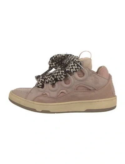 Pre-owned Lanvin Leather Sneakers In Pink