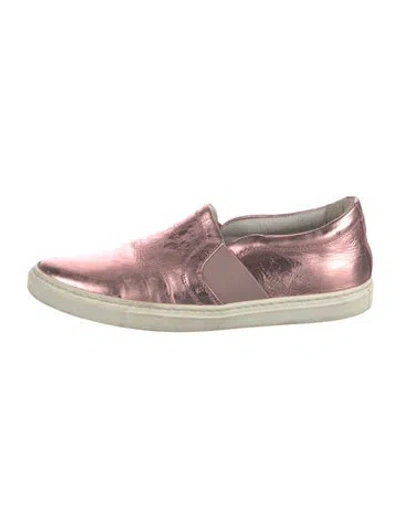 Pre-owned Lanvin Leather Sneakers In Pink