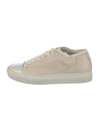 Pre-owned Lanvin Leather Sneakers In Silver