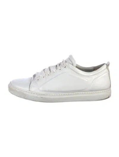 Pre-owned Lanvin Leather Sneakers In White