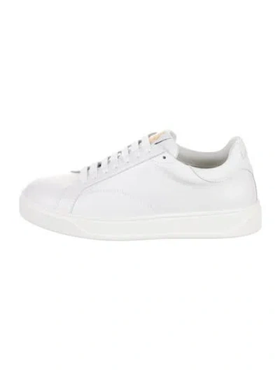 Pre-owned Lanvin Leather Sneakers In White