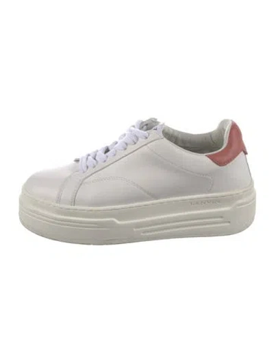 Pre-owned Lanvin Leather Sneakers In White