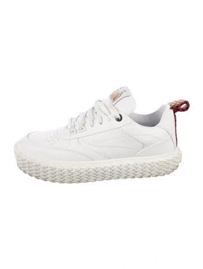 Pre-owned Lanvin Leather Sneakers In White