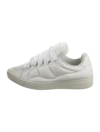 Pre-owned Lanvin Leather Sneakers In White