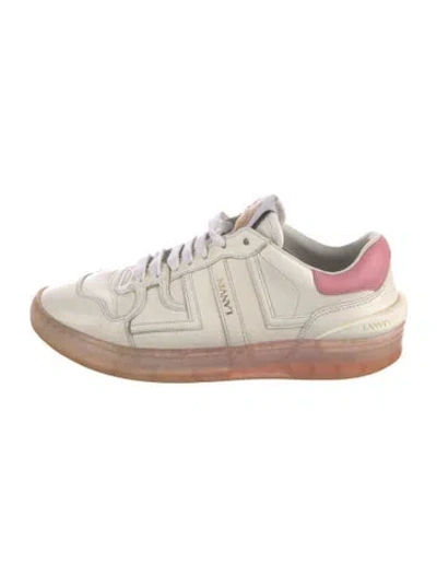 Pre-owned Lanvin Leather Sneakers In White