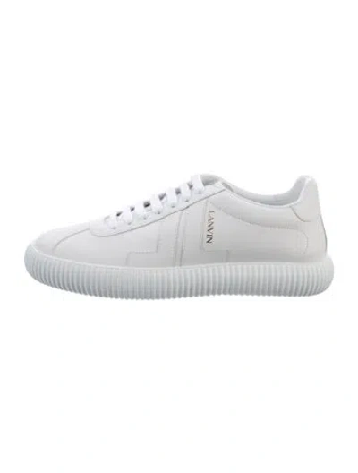Pre-owned Lanvin Leather Sneakers In White