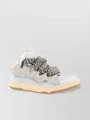 Lanvin Leather Sneakers With Mesh Inserts And Perforated Detailing