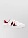 Lanvin Leather Sneakers With Rubber Sole And Metallic Heel In White
