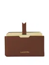 Lanvin Leather Stitched Cardholder In Brown