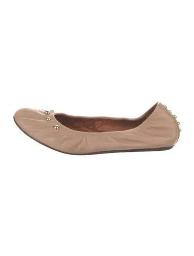 Pre-owned Lanvin Leather Studded Accents Ballet Flats In Multi