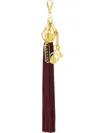 Lanvin Leather Tassel Bag Charm In Brown