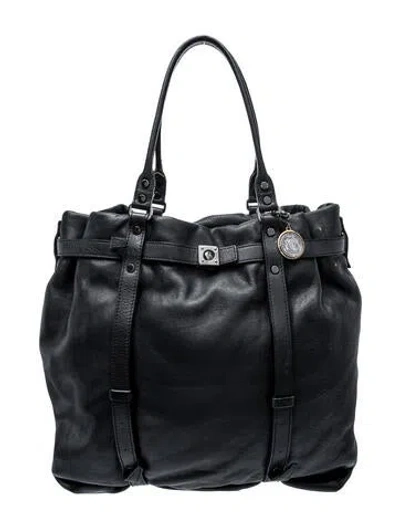 Pre-owned Lanvin Leather Top Handle Bag In Black