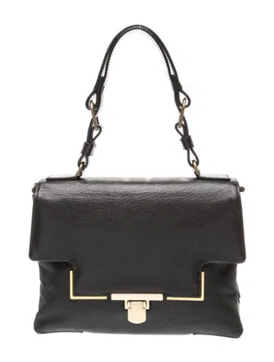 Pre-owned Lanvin Leather Top Handle Bag In Black