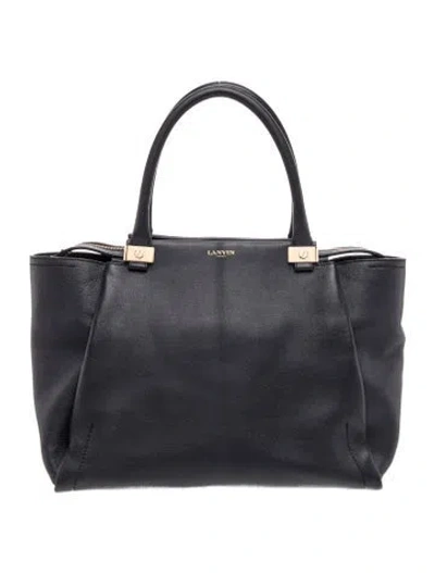 Pre-owned Lanvin Leather Top Handle Bag In Grey