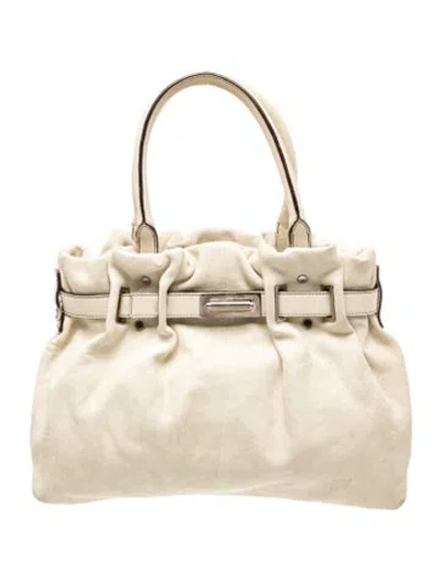 Pre-owned Lanvin Leather Top Handle Bag In Neutral