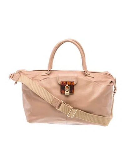 Pre-owned Lanvin Leather Top Handle Bag In Neutral