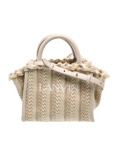 Pre-owned Lanvin Leather Top Handle Bag In Neutral