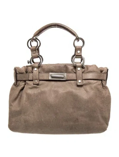 Pre-owned Lanvin Leather Top Handle Bag In Neutrals