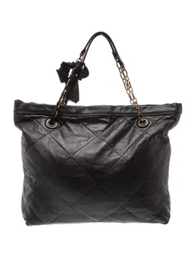 Pre-owned Lanvin Leather Tote In Black