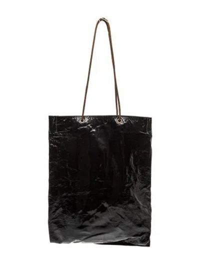 Pre-owned Lanvin Leather Tote In Black