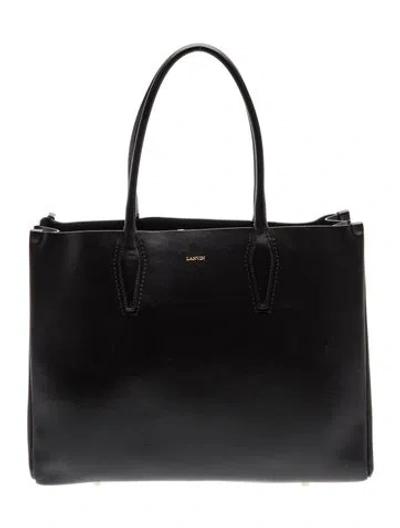 Pre-owned Lanvin Leather Tote In Black