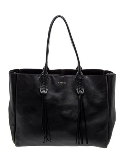 Pre-owned Lanvin Leather Tote In Black