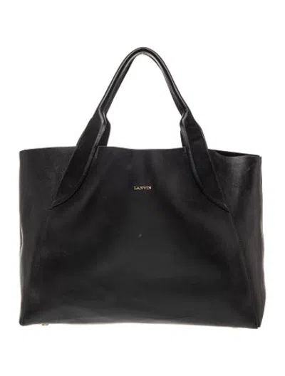 Pre-owned Lanvin Leather Tote In Black