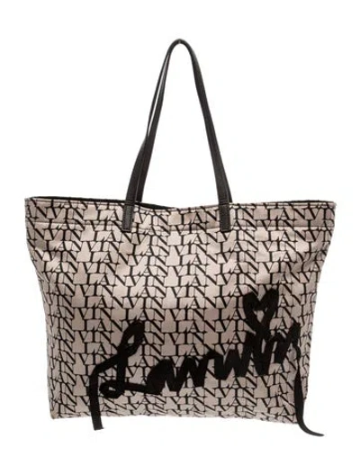 Pre-owned Lanvin Leather Tote In Black/neutrals